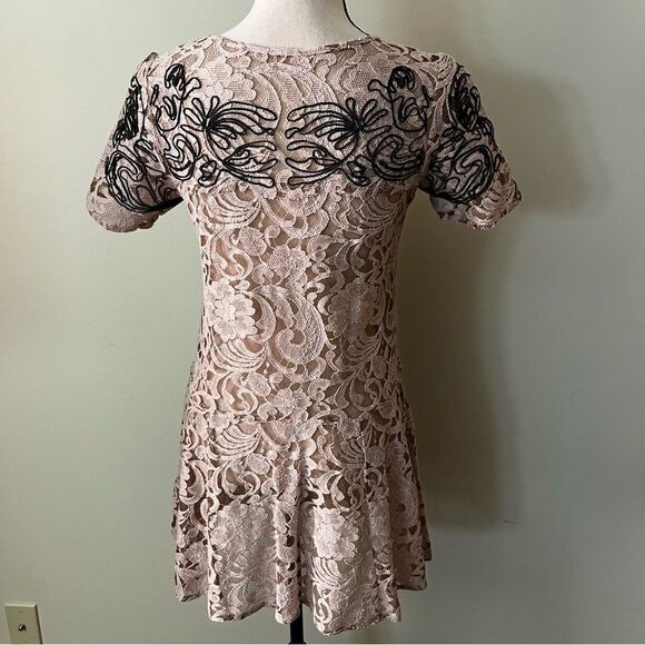 Free People Lace Cap Sleeve Embroidered Mini Dress - Picture 8 of 14
